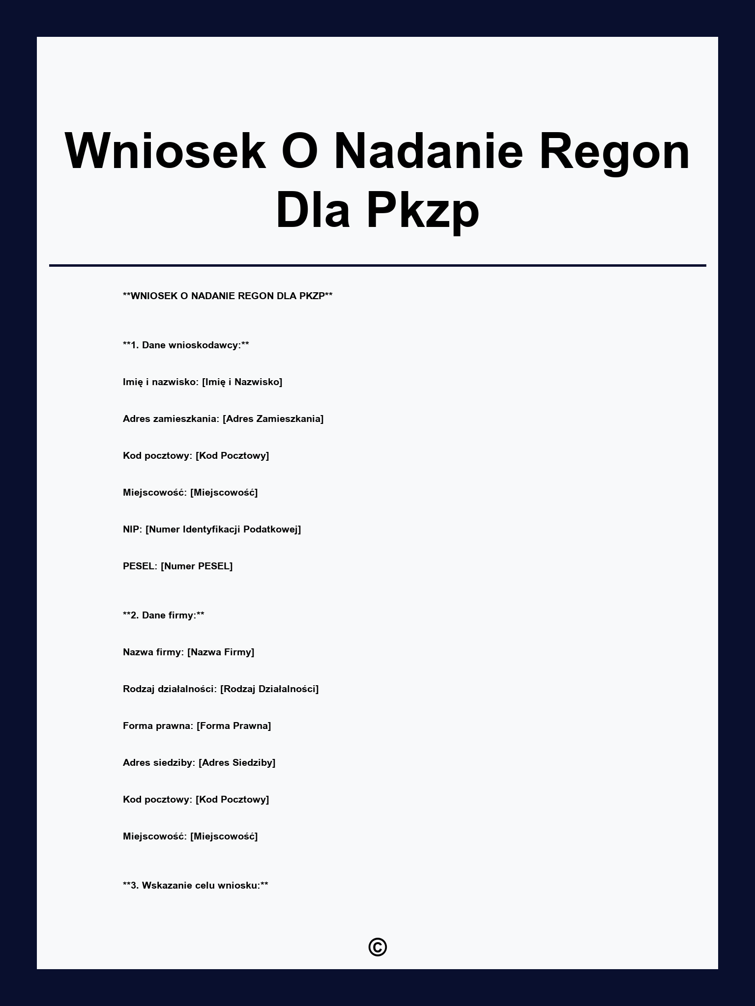 Wniosek O Nadanie Regon Dla Pkzp