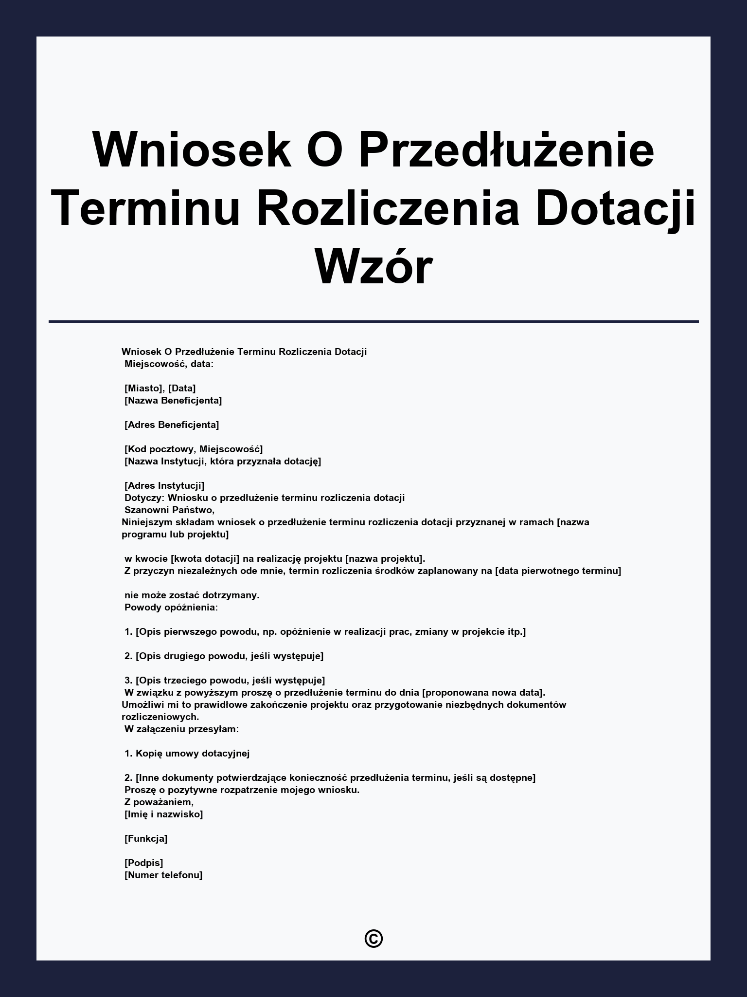 Wniosek O Przedłużenie Terminu Rozliczenia Dotacji Wzór