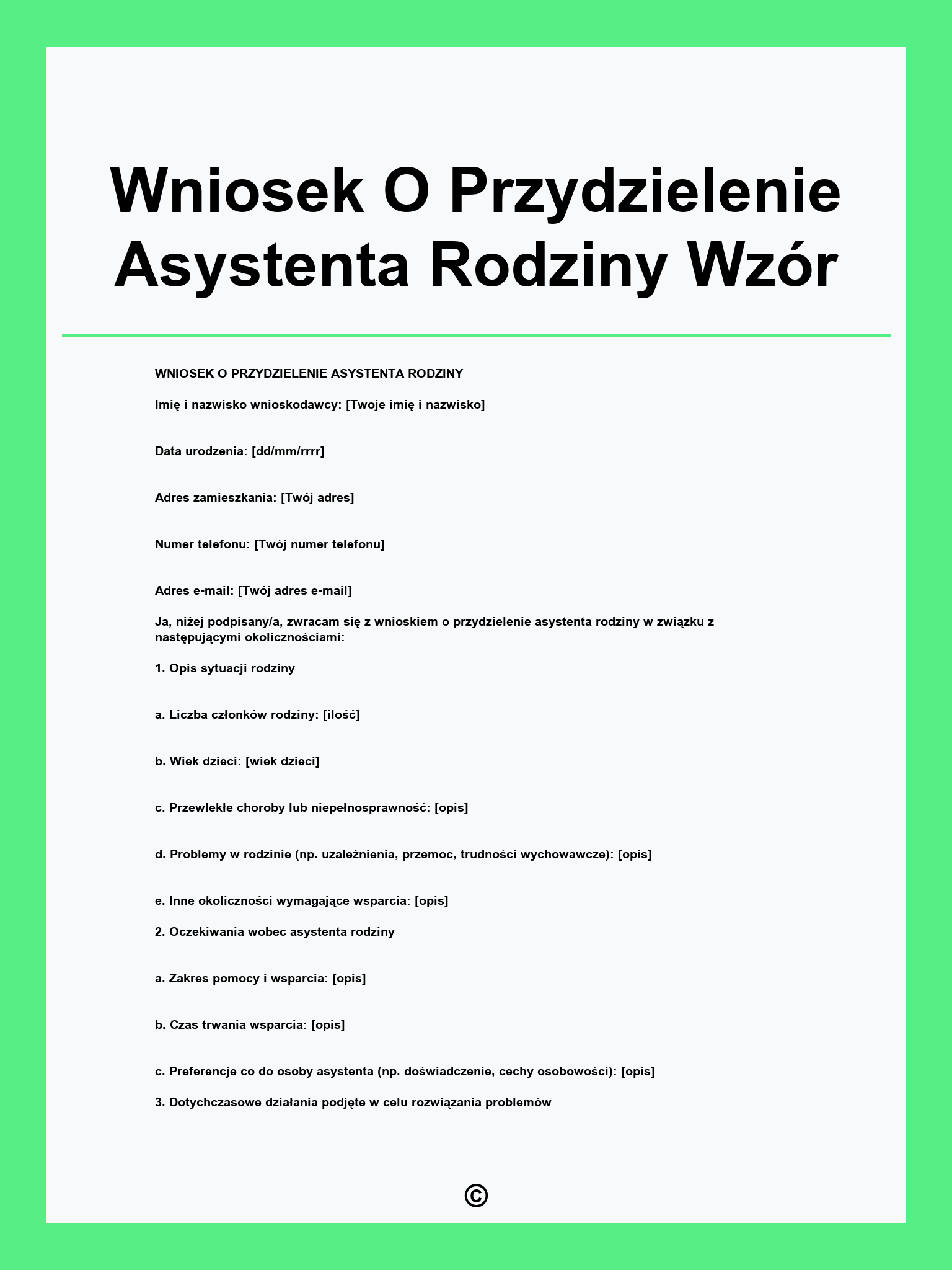 Wniosek O Przydzielenie Asystenta Rodziny Wzór