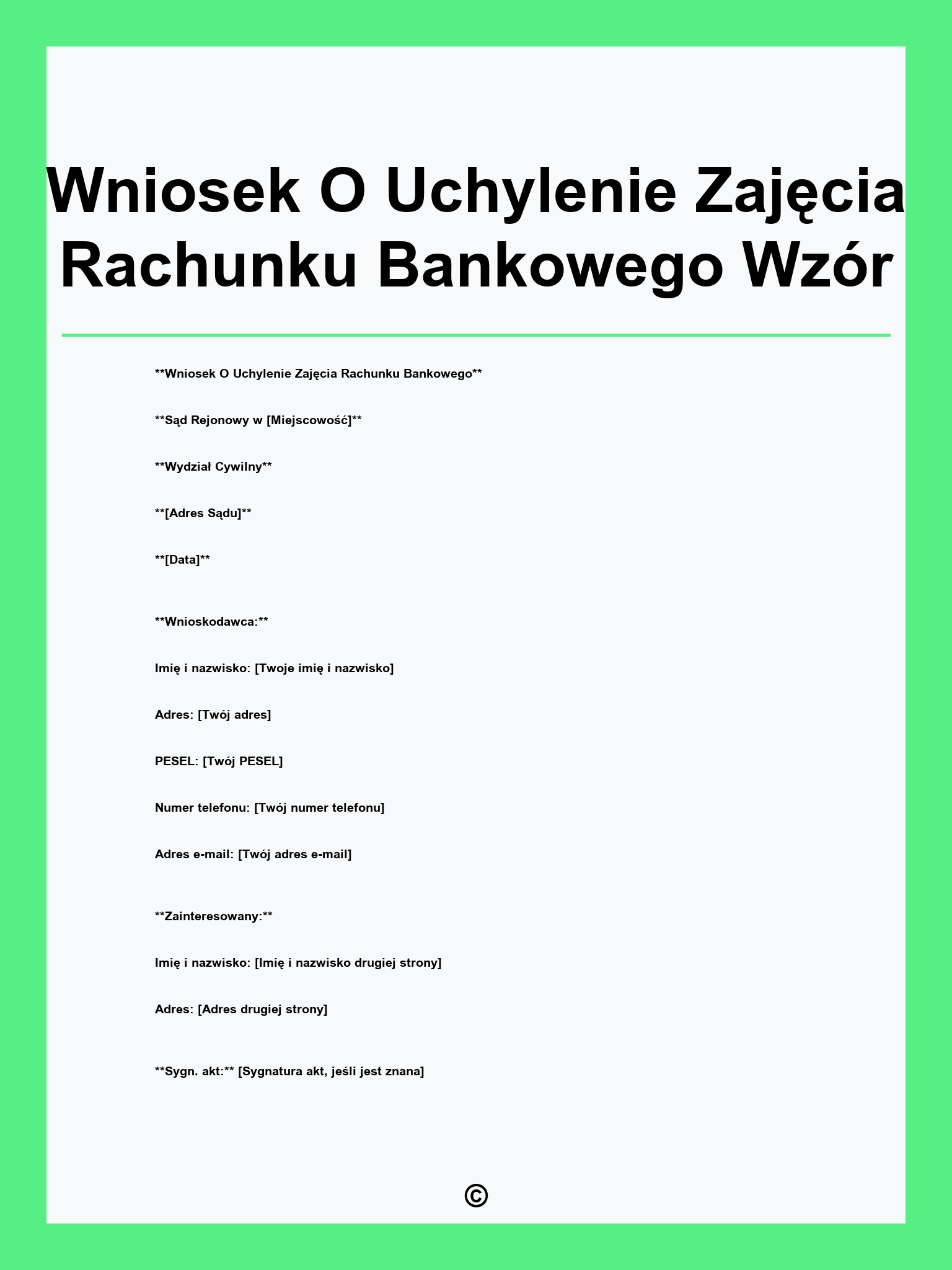 Wniosek O Uchylenie Zajęcia Rachunku Bankowego Wzór