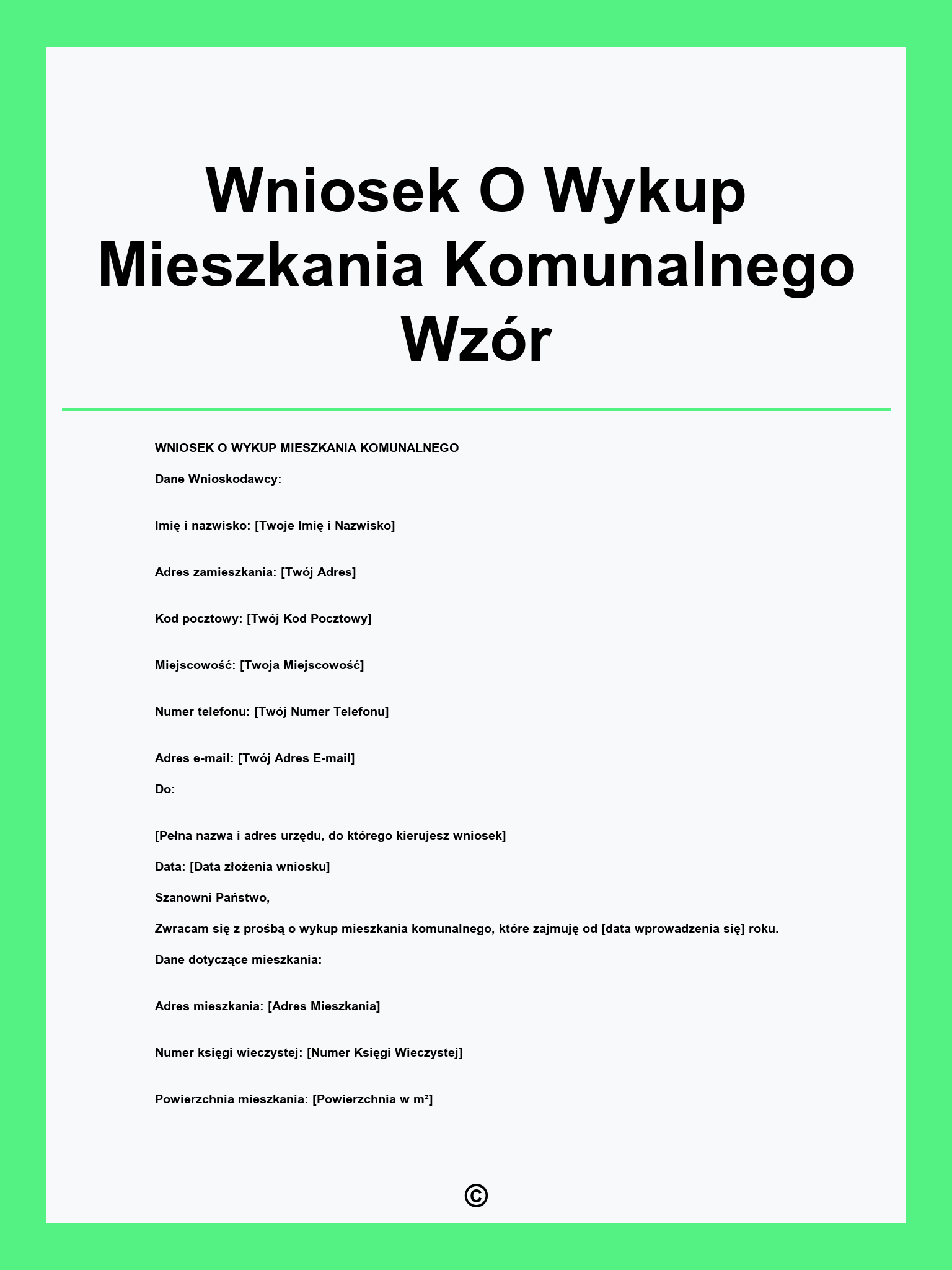 Wniosek O Wykup Mieszkania Komunalnego Wzór