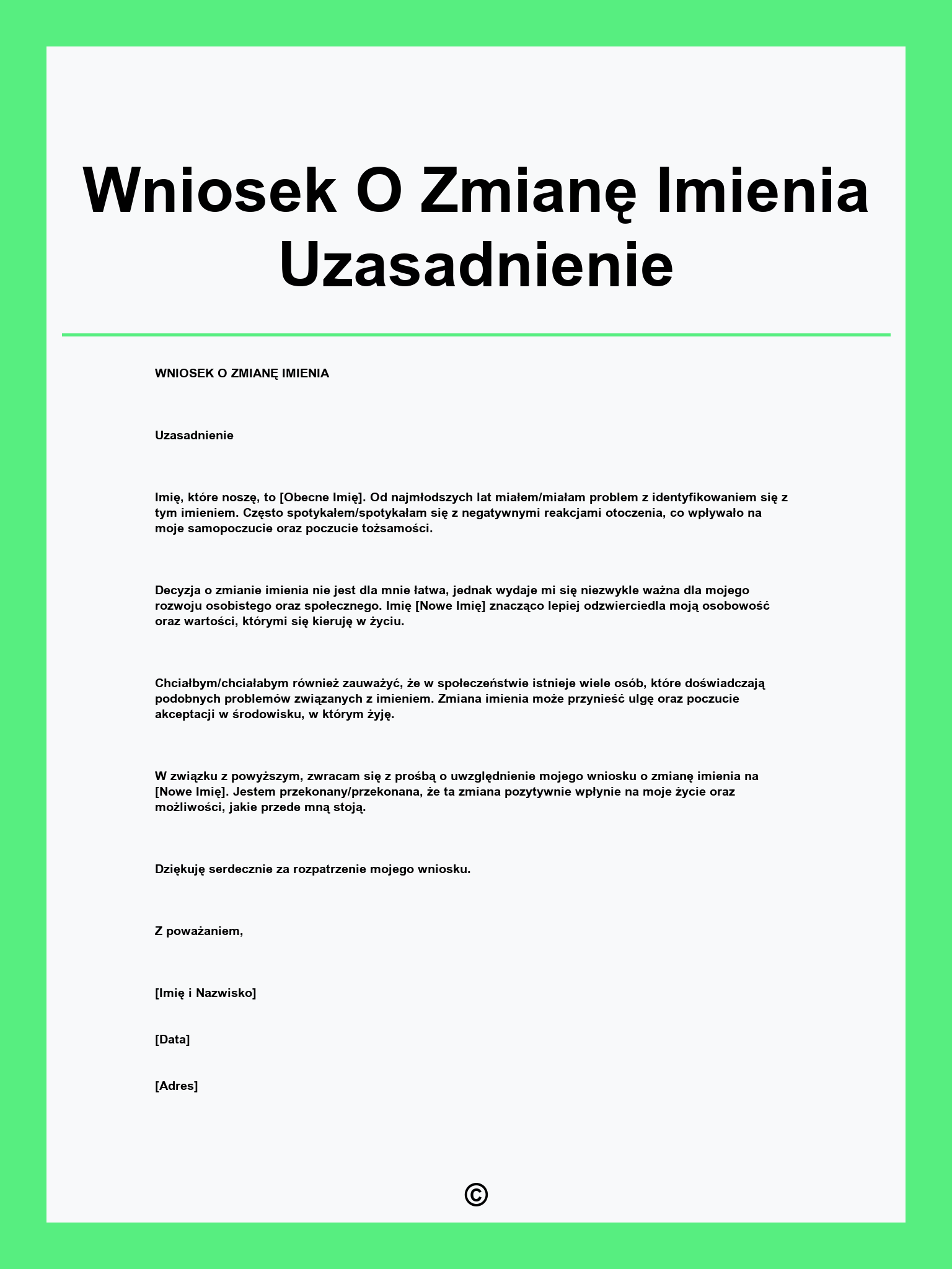 Wniosek O Zmianę Imienia Uzasadnienie
