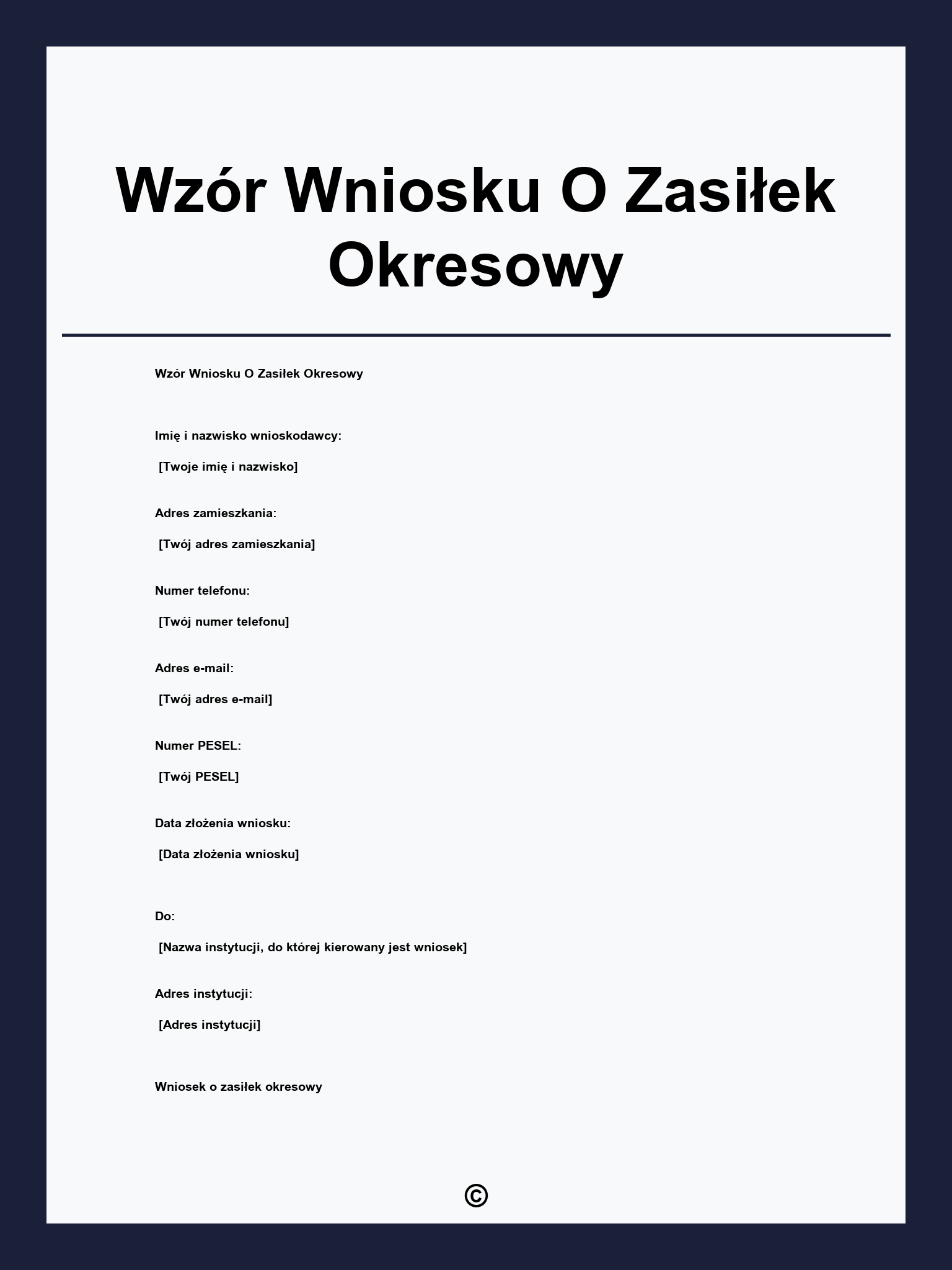 Wzór Wniosku O Zasiłek Okresowy